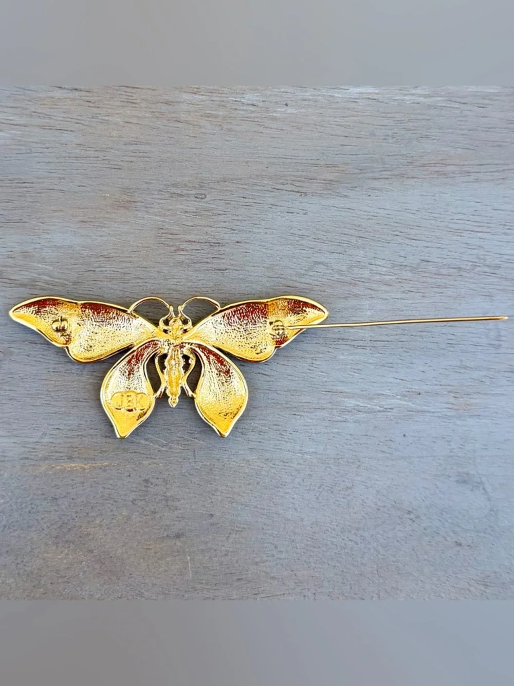 Camrose & Kross JBK Vintage Enamel Rhinestone Butterfly Brooch - Picture 7 of 10